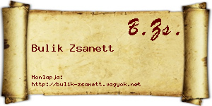 Bulik Zsanett névjegykártya